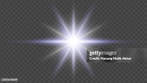 blue sunlight or flare light effect with transparent background - flashlight dark stock illustrations
