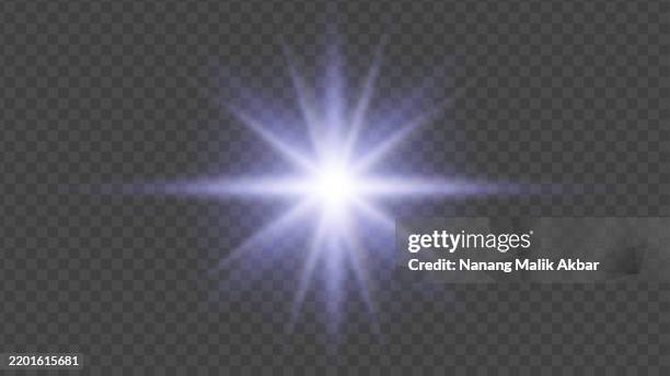 blue sunlight or flare light effect with transparent background - flashlight dark stock illustrations
