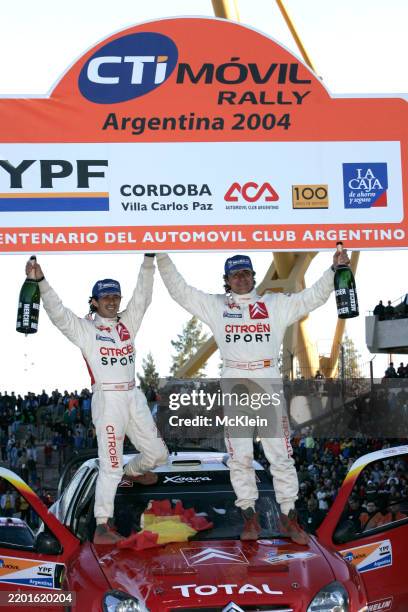 World Rally Championship, Round 8 Rally Argentina. 15th-18th July 2004 Carlos Sainz, Citreon, Podium