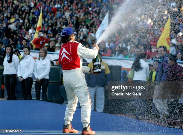 World Rally Championship, Round 8 Rally Argentina. 15th-18th July 2004 Carlos Sainz, Citreon, Podium