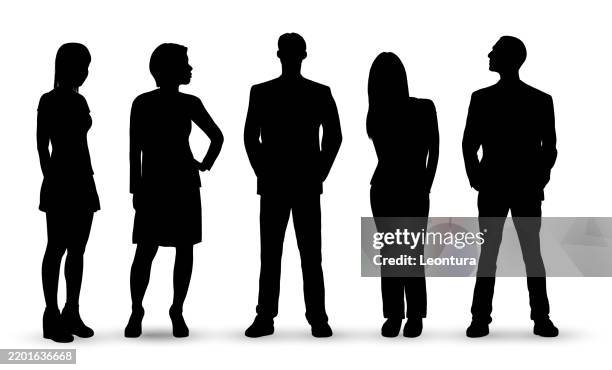 group of people - woman black and white stock illustrations