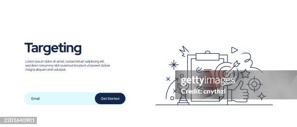 Net Content Target Vector Targeting Concept Line Art Style Vector Illustration Design For Web ...