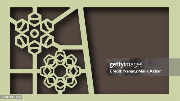 abstract geometric paper cut out and layered background - islamic pattern modern stock illustrations