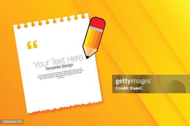 notepad sheet paper. notepad sheet and pencil on background. vector stock illustration. - closed paper notebook stock illustrations