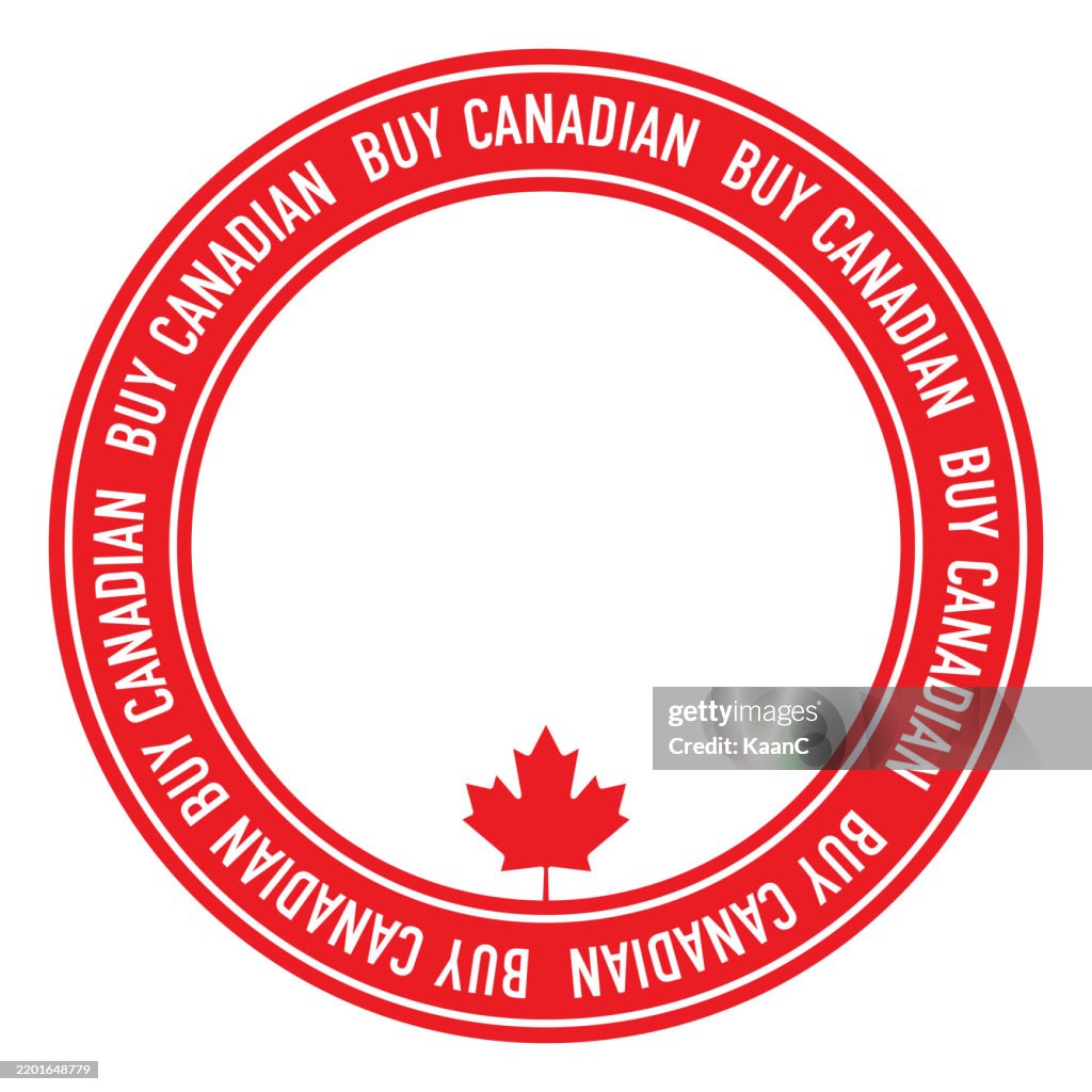Made In Canada Label Badge. Buy Canadian label. Stock illustration