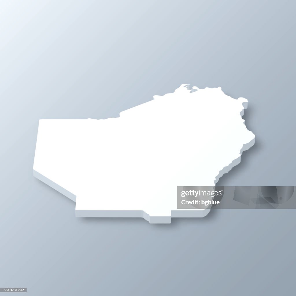 Ouachita Parish, Louisiana. 3D Map on gray background