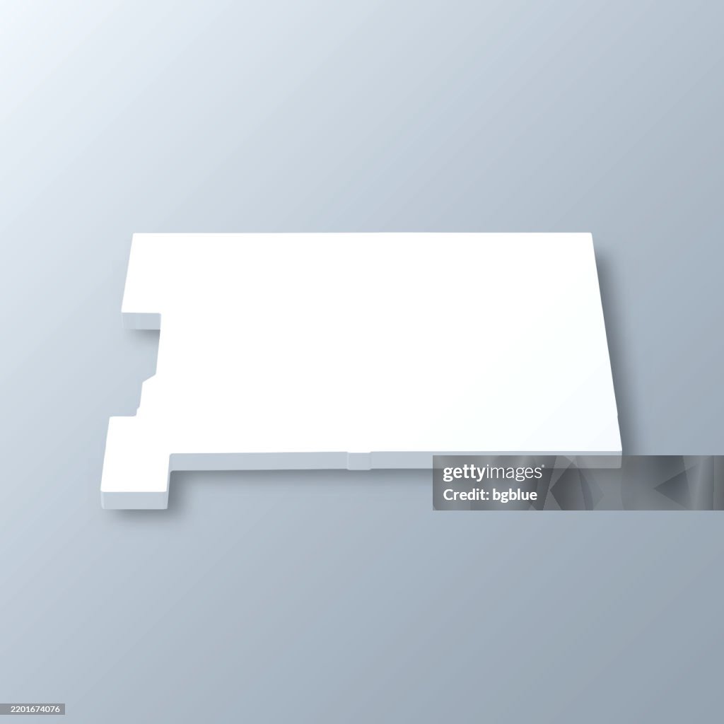 St. Joseph County, Indiana. 3D Map on gray background