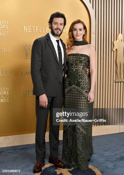 Adam Brody and Leighton Meester attend the 31st Annual Screen Actors Guild Awards at Shrine Auditorium and Expo Hall on February 23, 2025 in Los...
