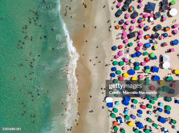 ipanema beach in rio de janeiro, brazil - south america stock pictures, royalty-free photos & images