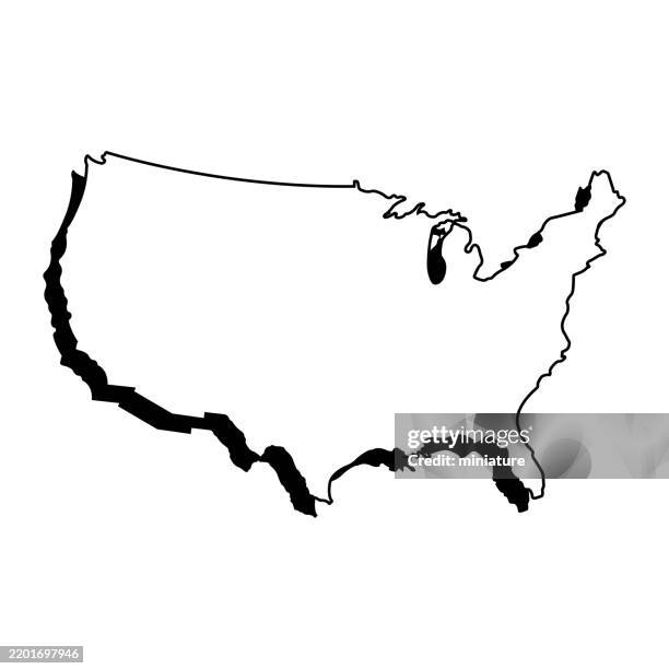 usa map - northern michigan stock illustrations
