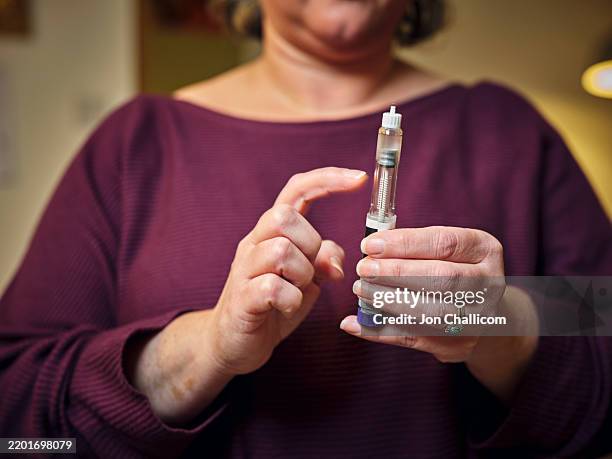 Subcutaneous Self Injection A Woman Prepares For A Subcutaneous Selfinjection With A Semaglutide ...