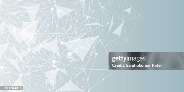 abstract digital technology hi tech futuristic grey white background - triangle network background stock illustrations