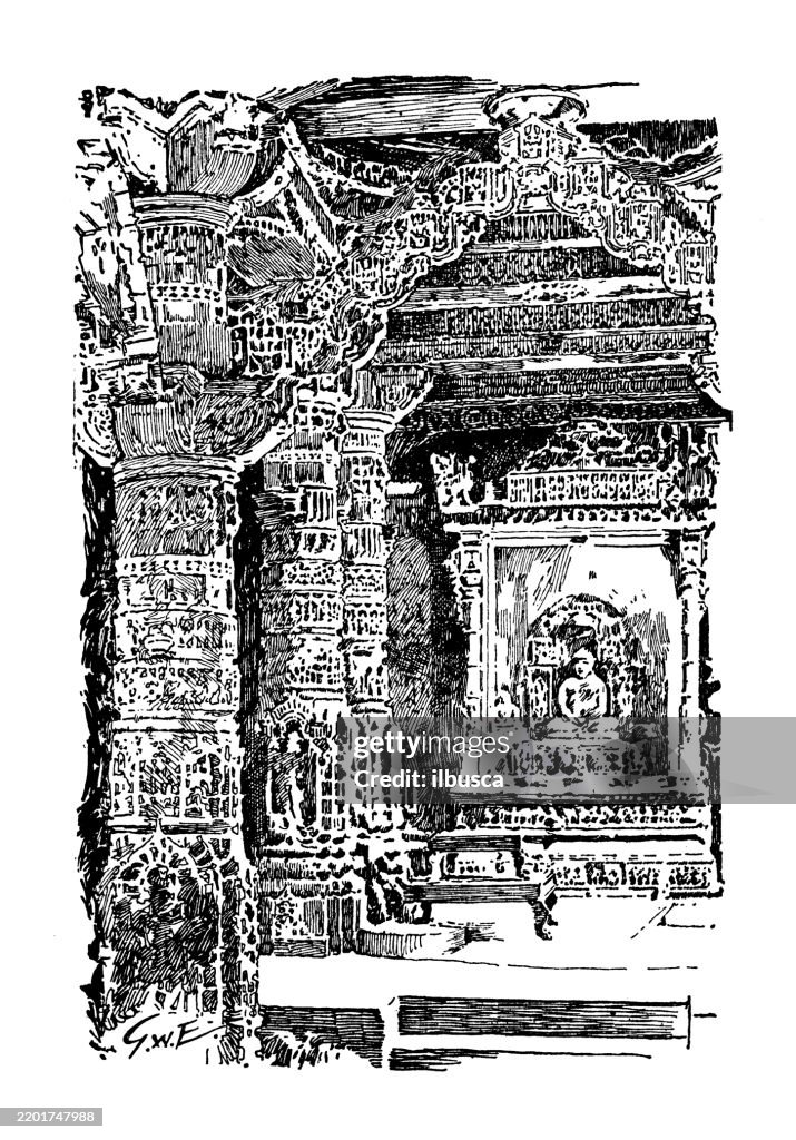 Rock temple, Ellora, India