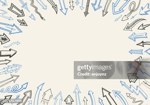 Hand drawn arrows frame border Hand drawn arrows frame border