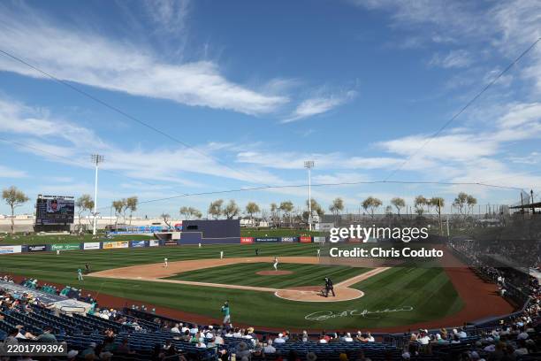 General overview of American Family Fields of Phoenix during a spring training game between the Milwaukee Brewers and the Seattle Mariners on...