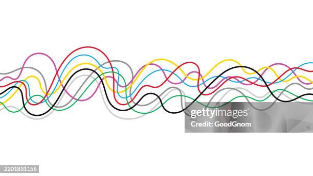 abstract wavy vector background - computer line art stock illustrations