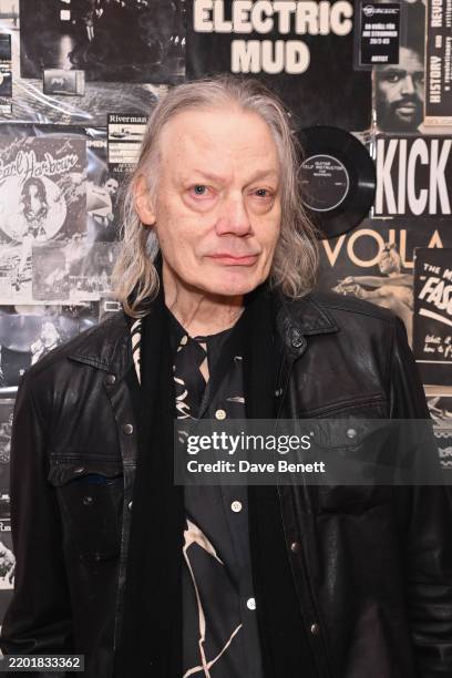 William Orbit attends Mick Jones' Rock & Roll Public Library exhibition and magazine launch at Farsight Gallery on February 28, 2025 in London,...