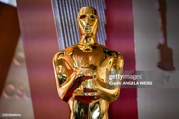 An Oscar statue is pictured at the red carpet of the 97th Annual Academy Awards at the Dolby Theatre in Hollywood, California on February 28, 2025.