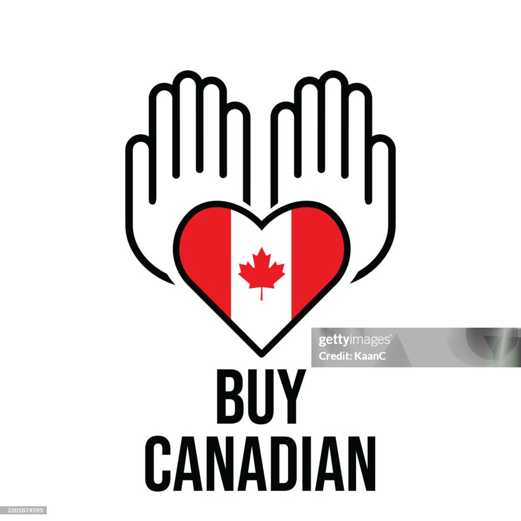 Made In Canada Label Badge. Buy Canadian label. Stock illustration