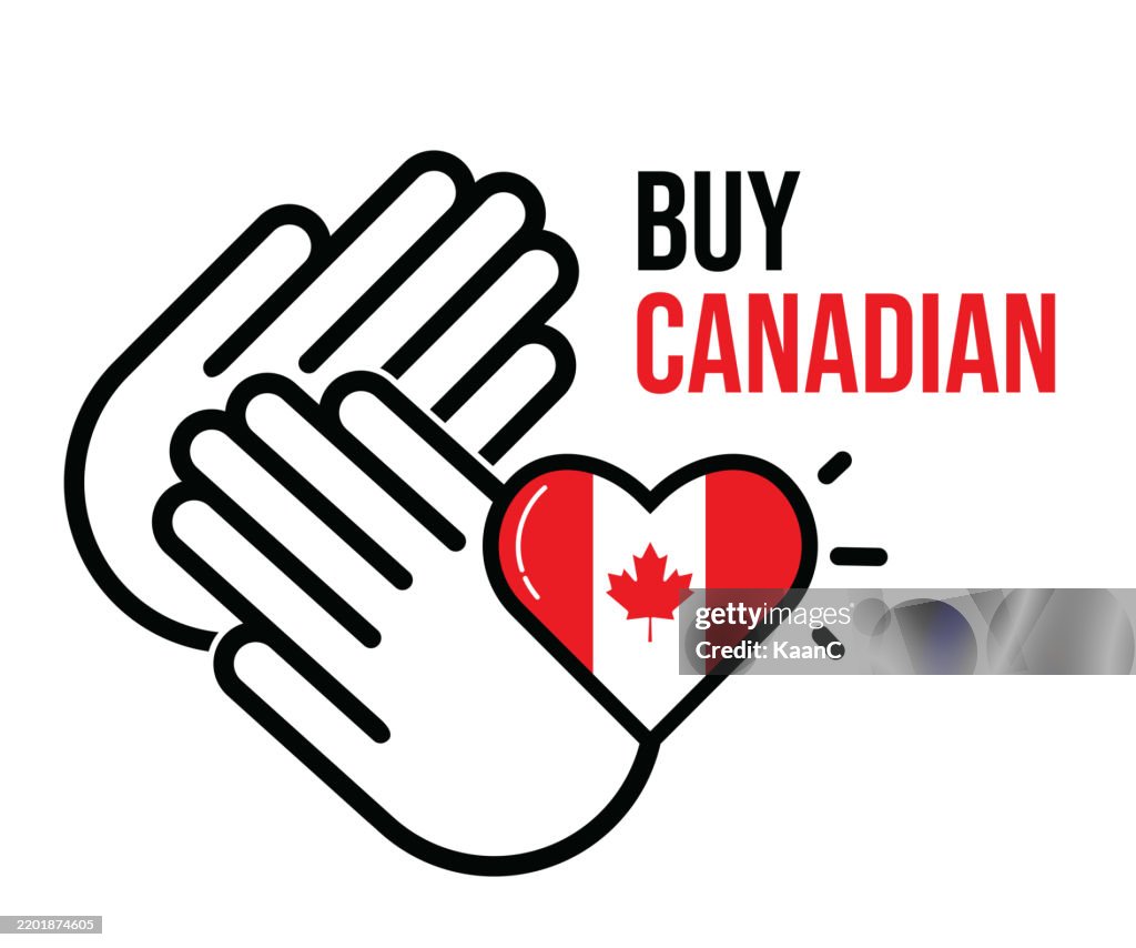 Made In Canada Label Badge. Buy Canadian label. Stock illustration