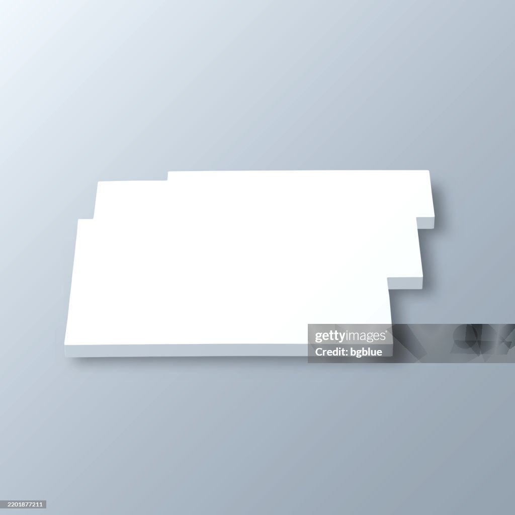 Hancock County, Indiana. 3D Map on gray background