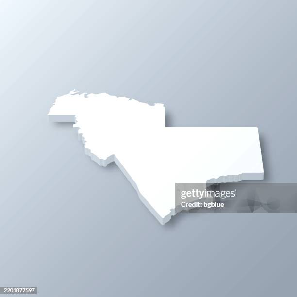 gila county, arizona. 3d map on gray background - isometric globe stock illustrations