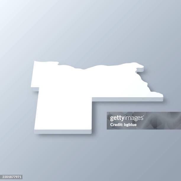 mercer county, north dakota. 3d map on gray background - stanton stock illustrations stock illustrations