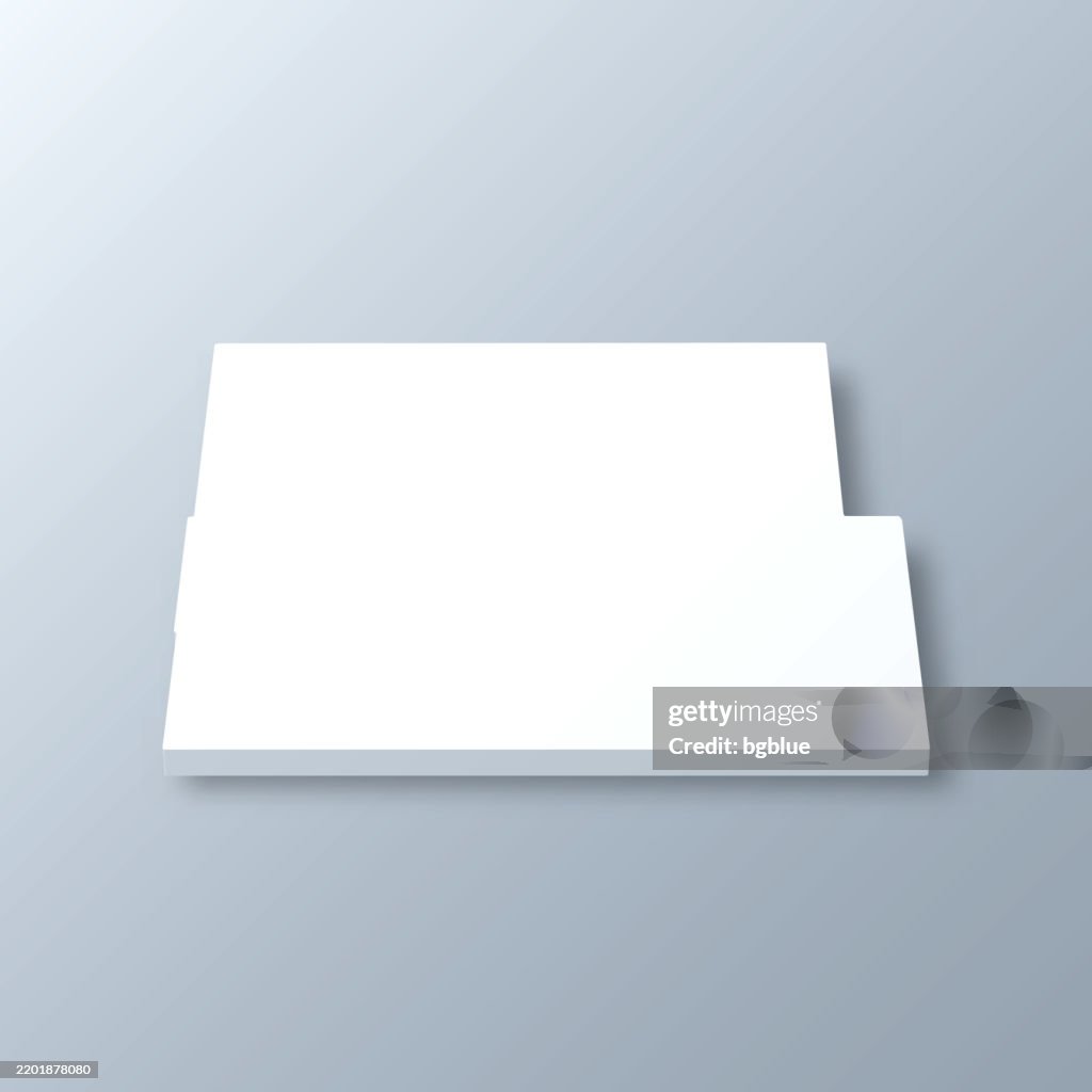 Eddy County, New Mexico. 3D Map on gray background