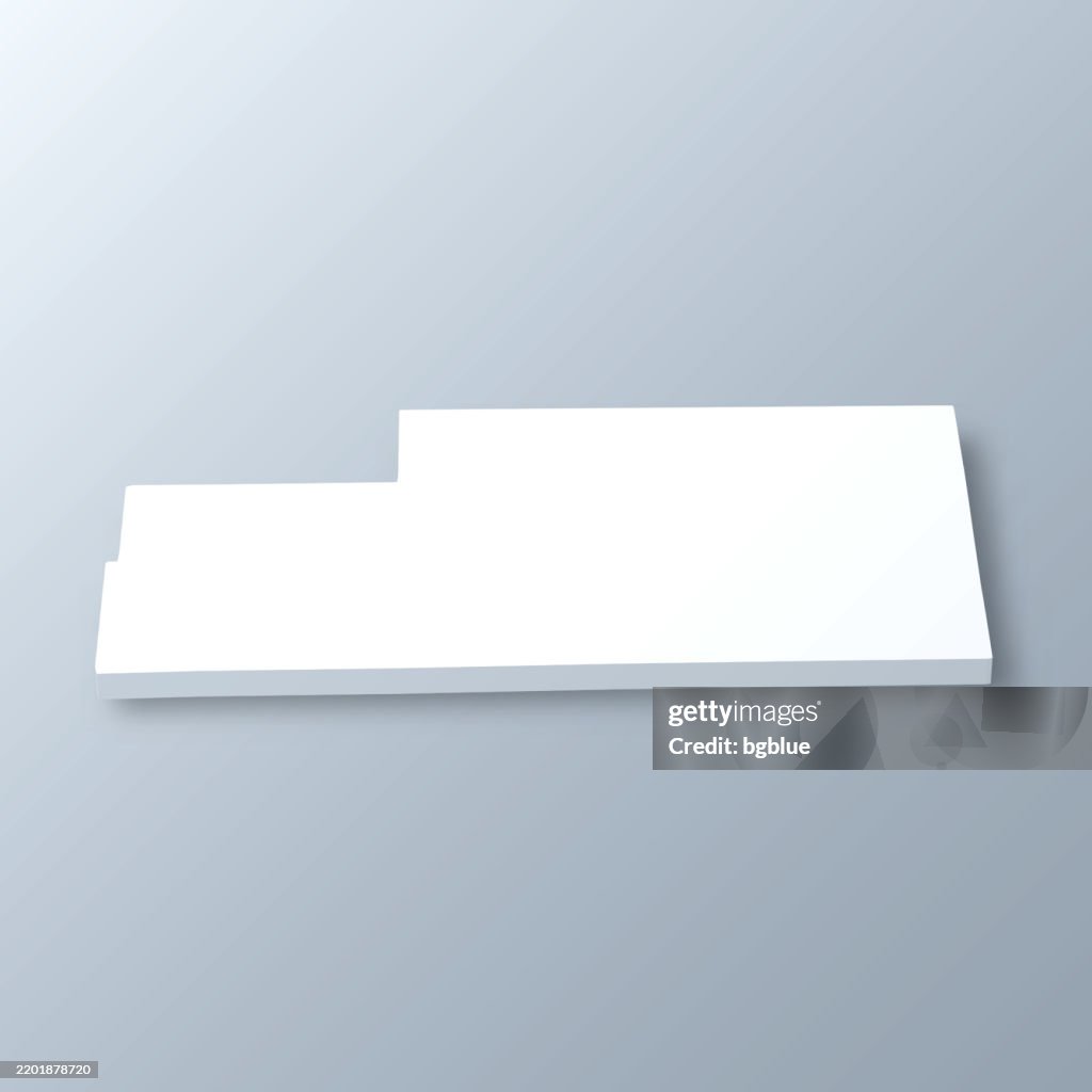 Kankakee County, Illinois. 3D Map on gray background