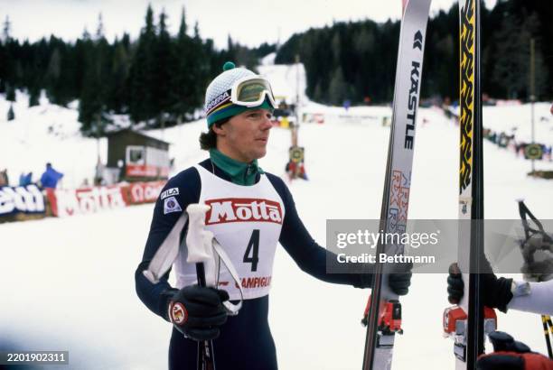 Alpine ski racer Andreas Wenzel of Liechtenstein pictured during the FIS Alpine Ski World Cup, 1981.