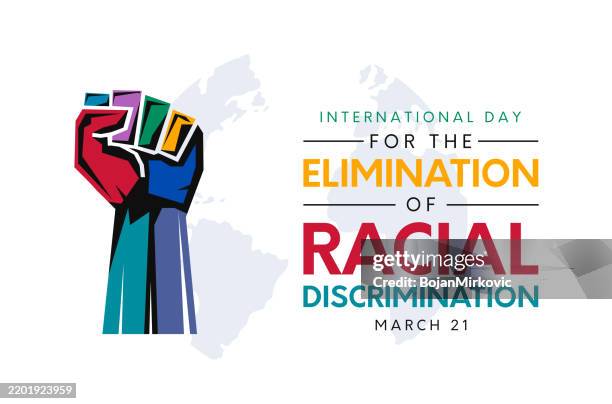 international day for the elimination of racial discrimination poster, card, march 21. vector - racism stock illustrations