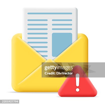 Email envelope with warning sign Email envelope with warning sign