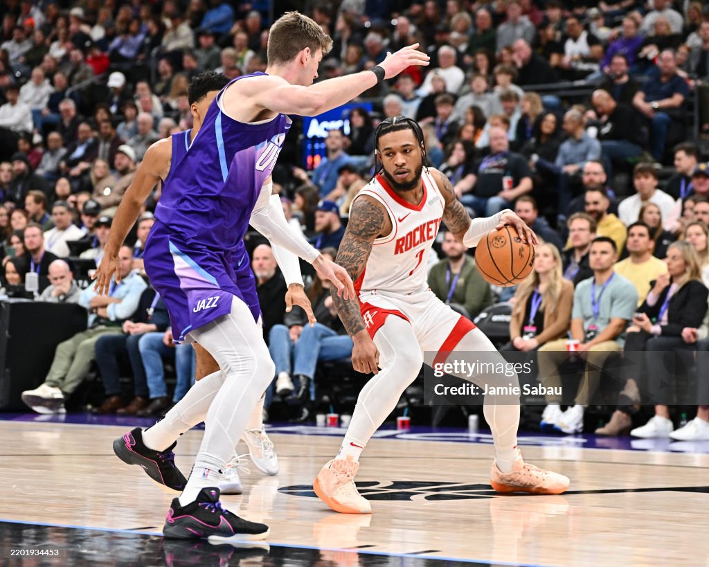 Cam Hodges Rockets Cam Whitmore of the Houston Rockets dribbles the ball during the game ...