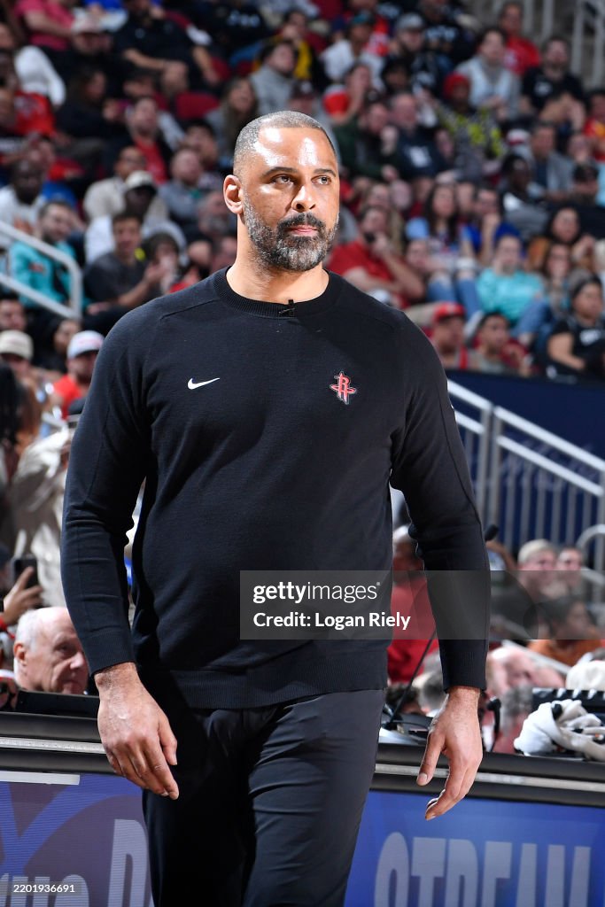 Coach Rockets Springfield Head Coach Ime Udoka of the Houston Rockets looks on during the game ...