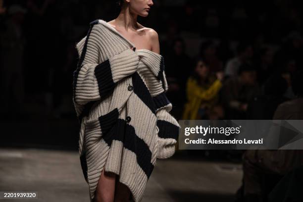Model walks the runway at the Iceberg fashion show during the Milan Fashion Week - Womenswear Fall/Winter 2025/2026 on February 25, 2025 in Milan,...