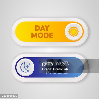 Day and Night Mode Interface Buttons for UI Designs Day and Night Mode Interface Buttons for UI Designs