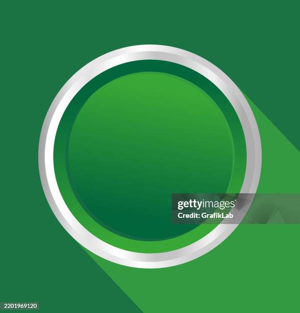 green button - blank round button stock illustrations