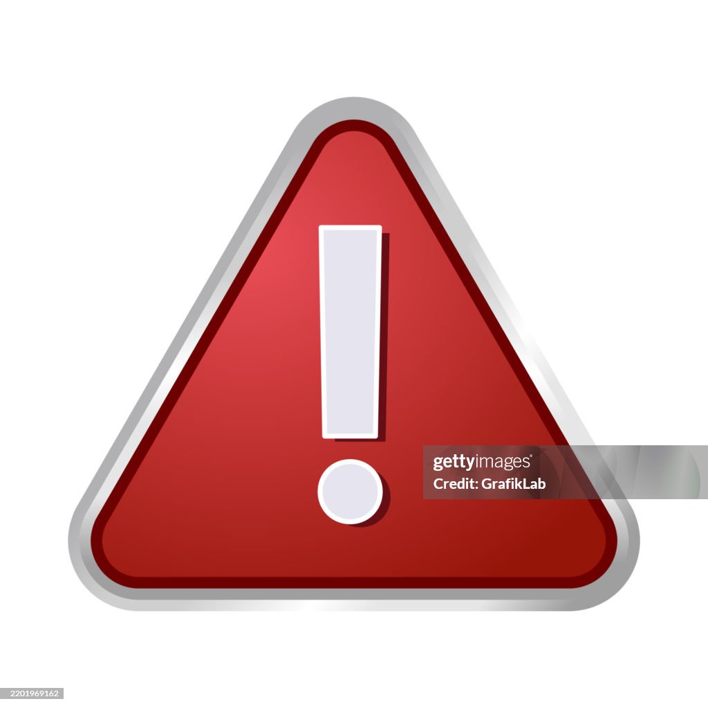 Red Alert Sine Red Alert Sign Showing An Exclamation In A Triangle Warning Symbol High ...