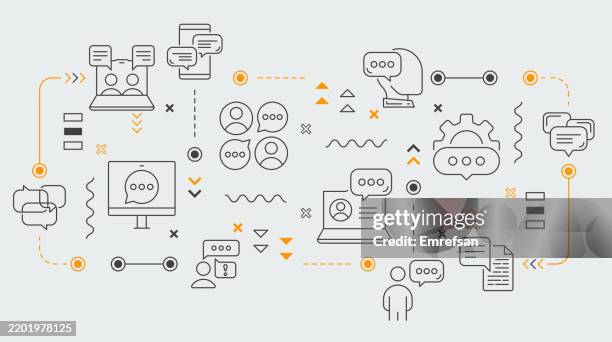 speech bubble infographic template - perfect line - computer key board stock illustrations