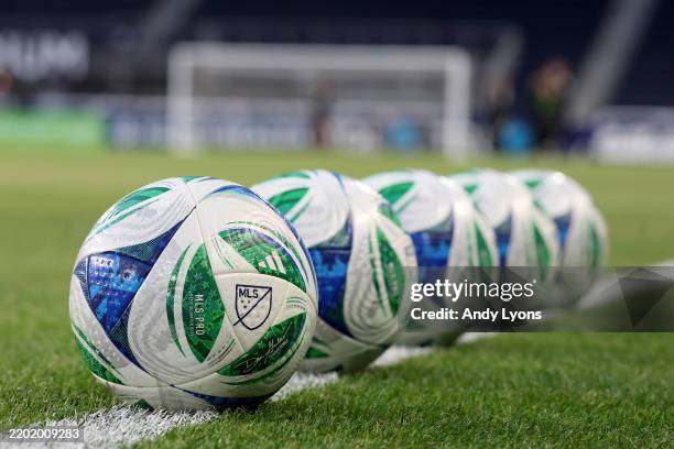 Game balls before the of FC Cincinnati game against the New York Red Bulls at TQL Stadium on February 22, 2025 in Cincinnati, Ohio.