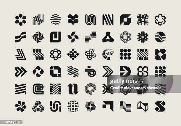 stockillustraties, clipart, cartoons en iconen met geometric icons design elements - logo