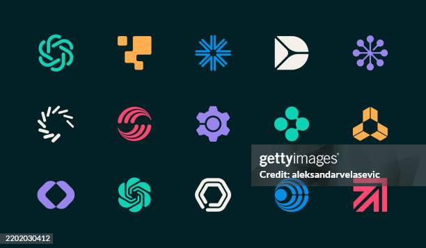 geometric icons design elements - logo stock illustrations