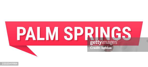 palm springs - red speech bubble on blank background - palm springs modernism stock illustrations