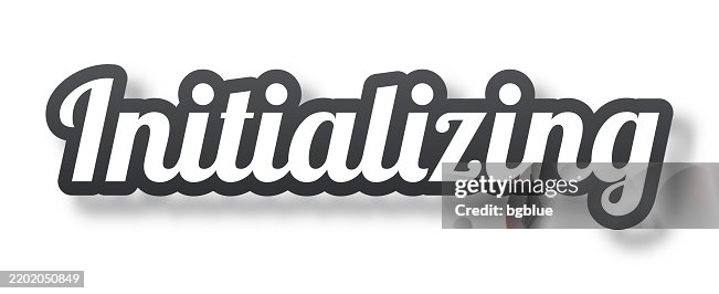 Initializing - 3D Text with shadow on white background Initializing - 3D Text with shadow on white background