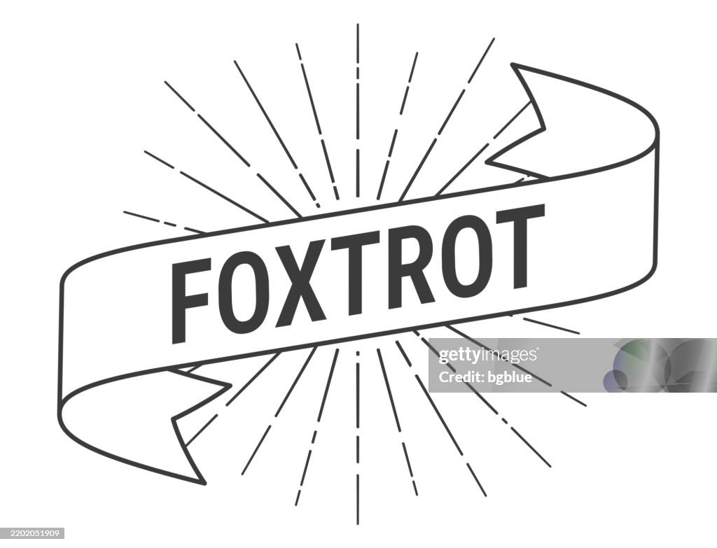 Foxtrot - Estandarte con rayos de sol sobre fondo blanco