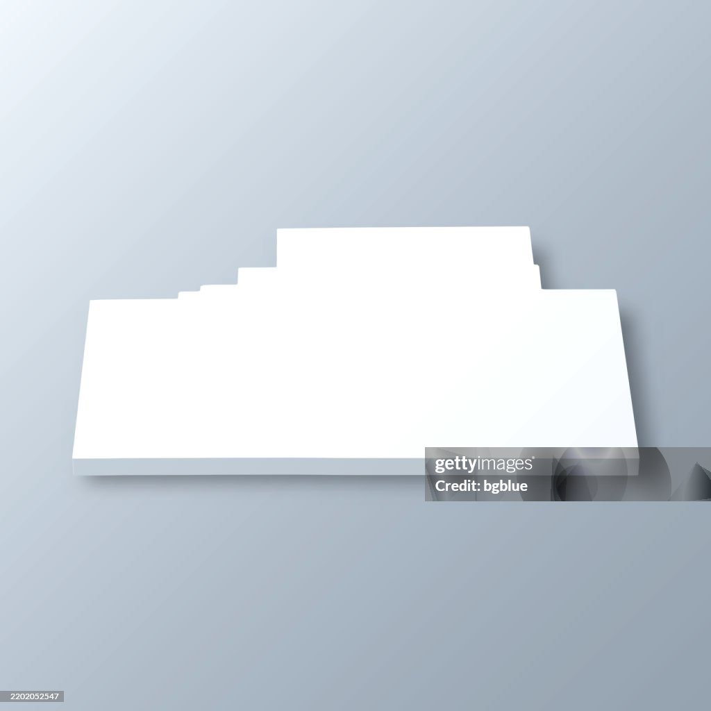 McLean County, Illinois. 3D Map on gray background