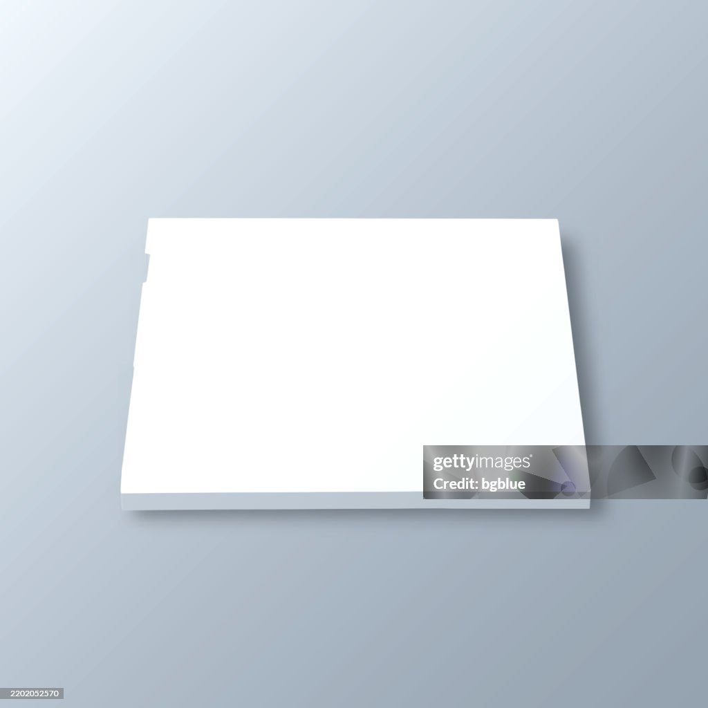 Crook County, Wyoming. 3D Map on gray background