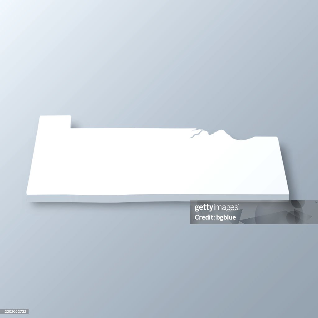 Sandusky County, Ohio. 3D Map on gray background