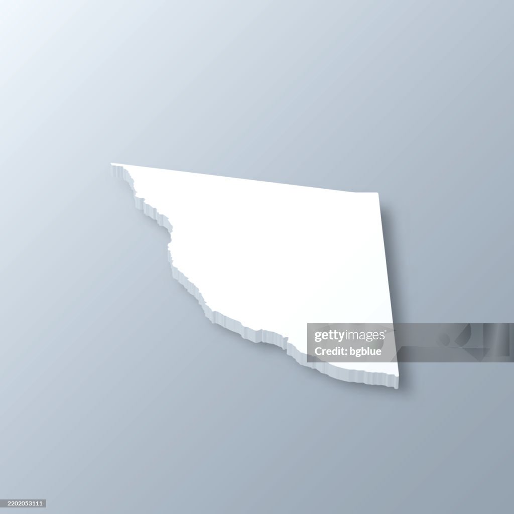 Presidio County, Texas. 3D Map on gray background