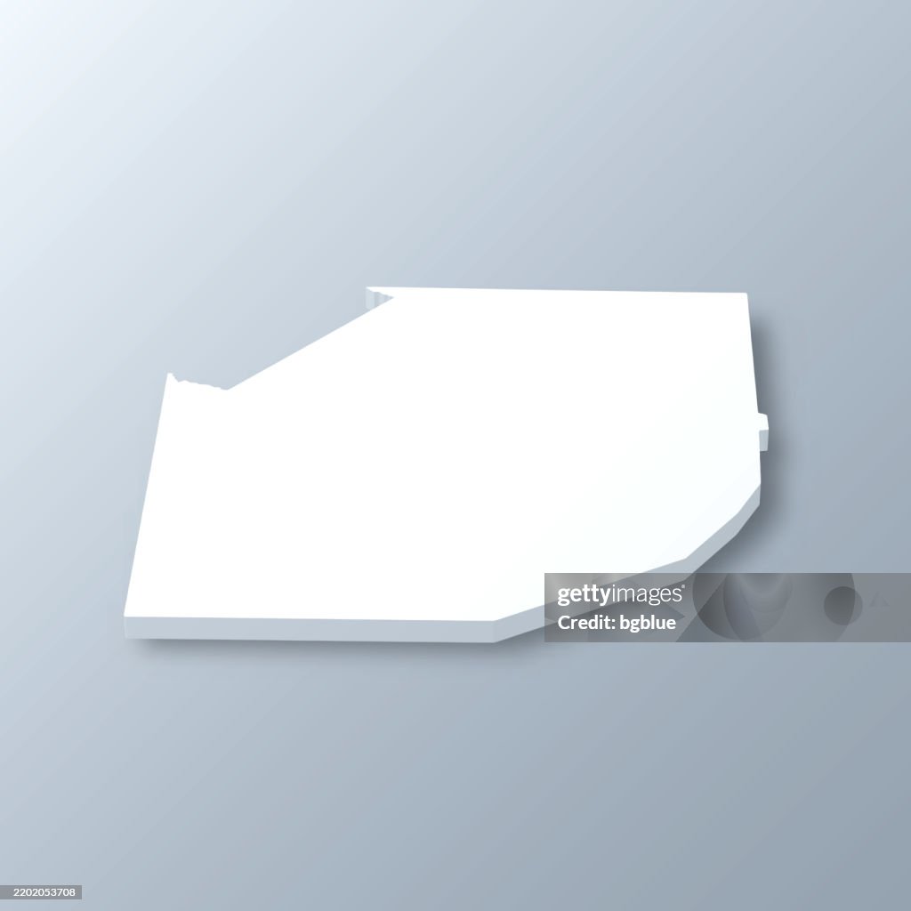 Madison County, Tennessee. 3D Map on gray background